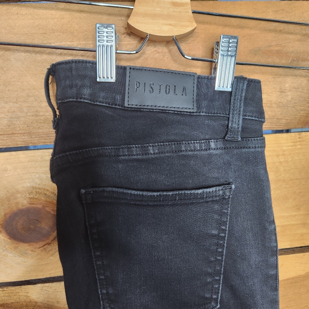❤️PISTOLA Audrey Mid Rise Skinny -Jet Black - Picture 4 of 9